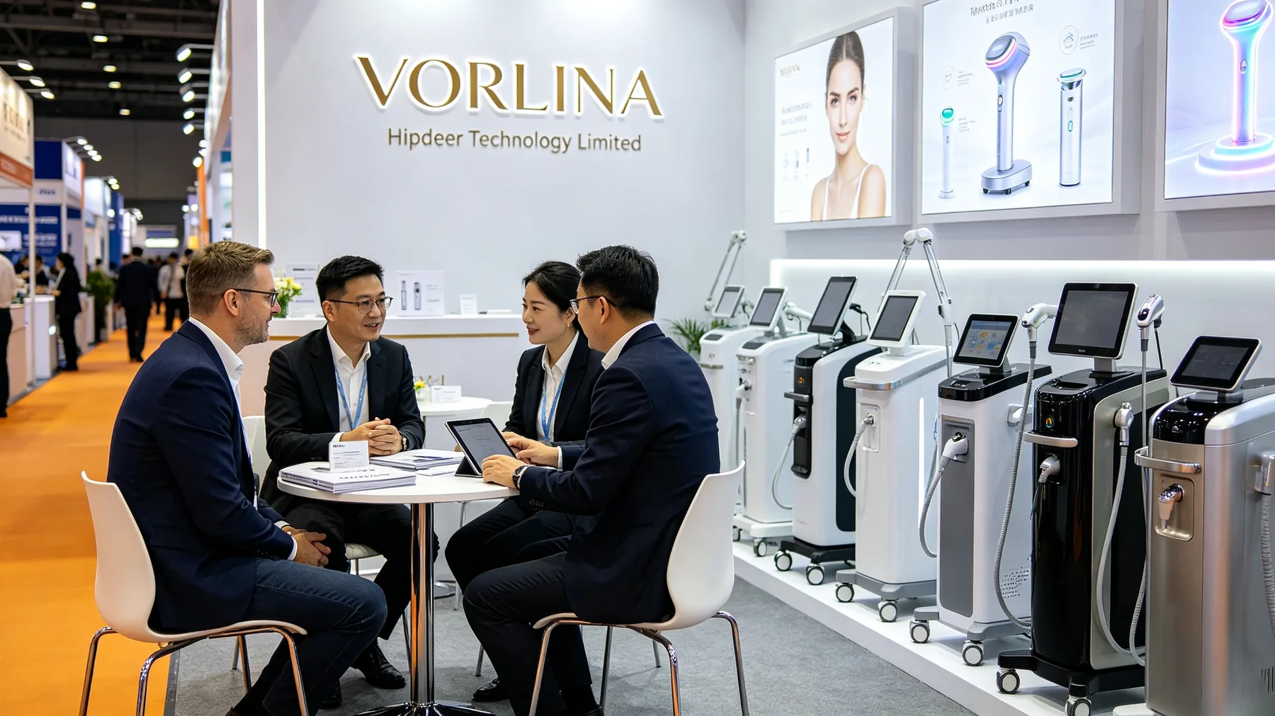 VORLINA stand at an international beauty trade fair