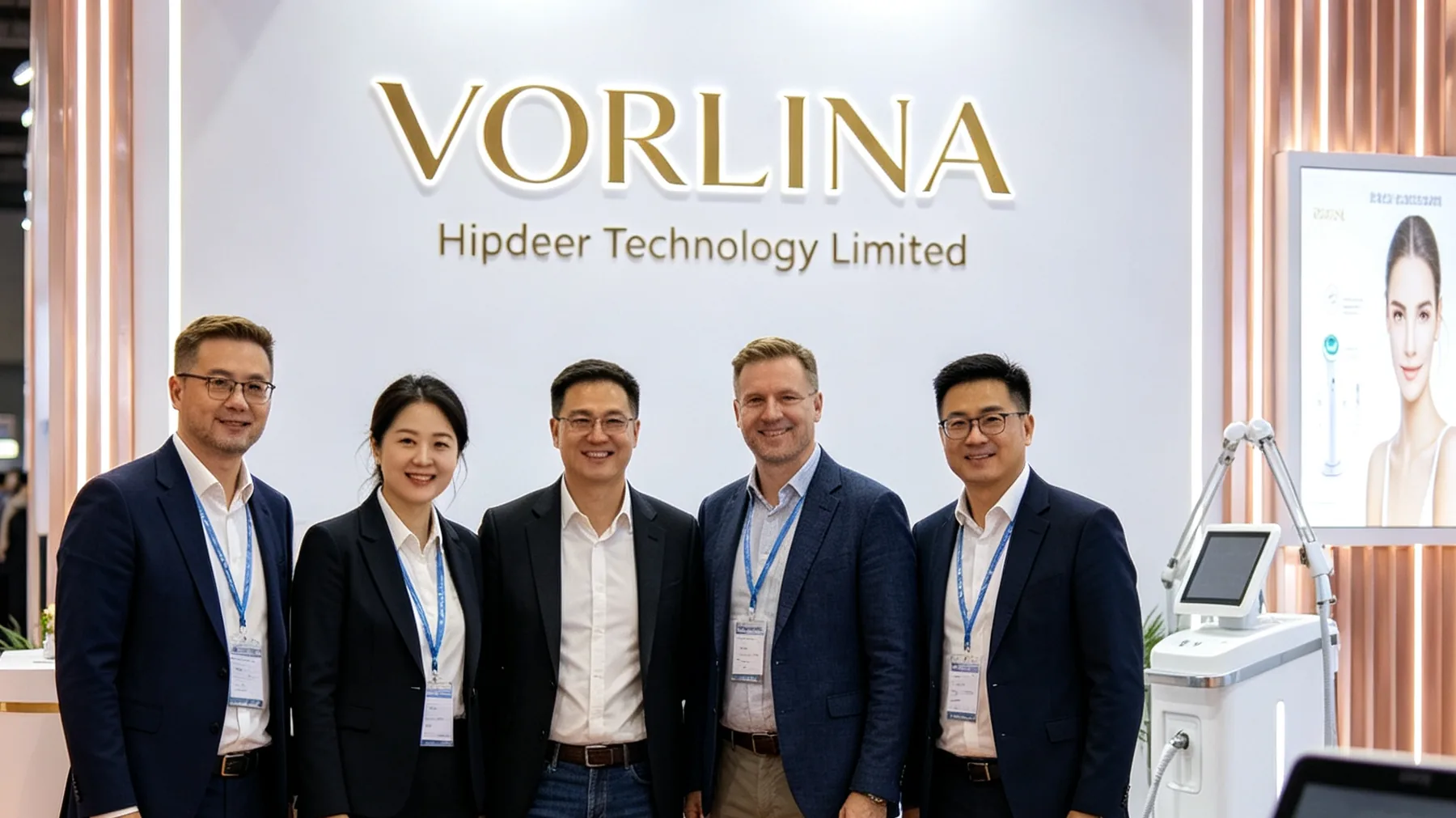VORLINA stand with device display