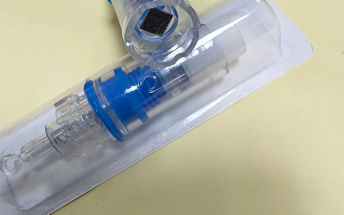 Microneedling cartridge needle close-up