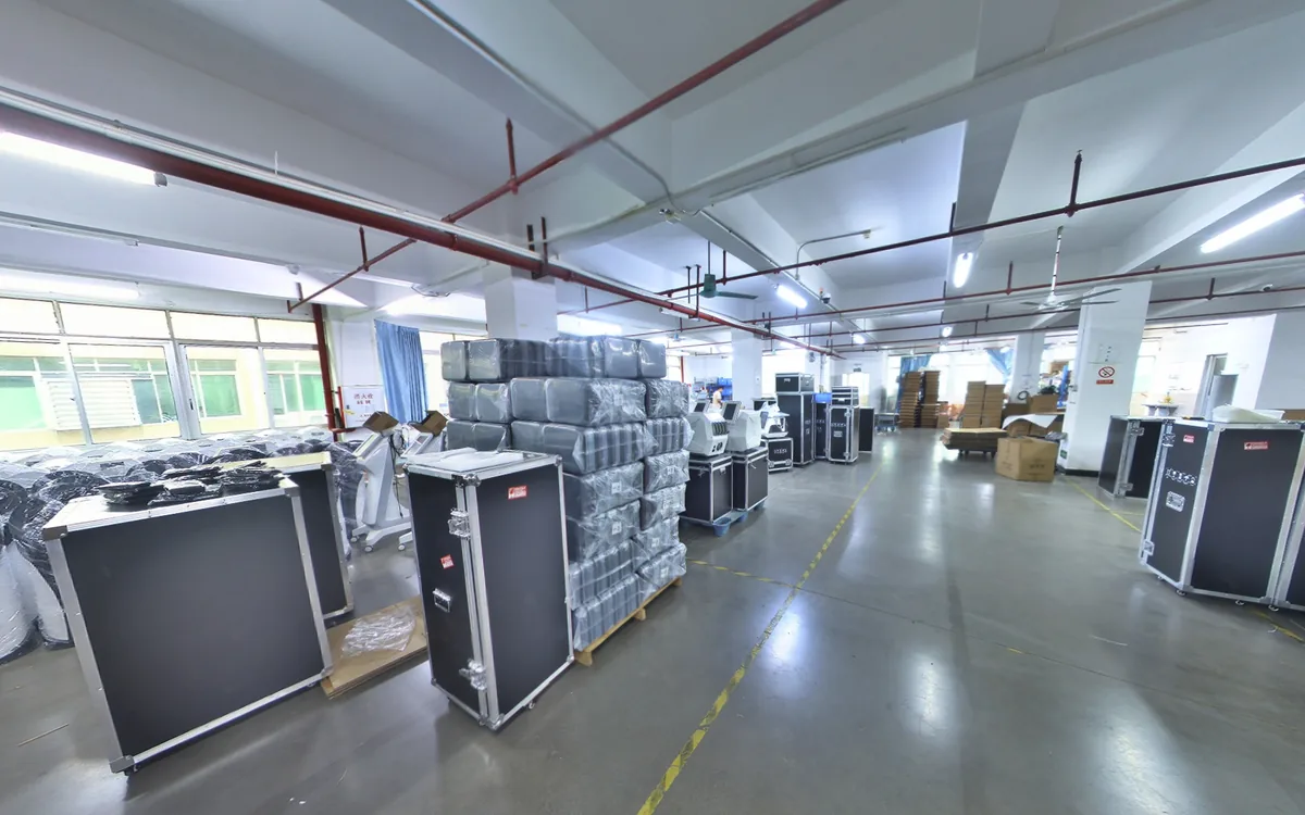 Packed units staged for dispatch