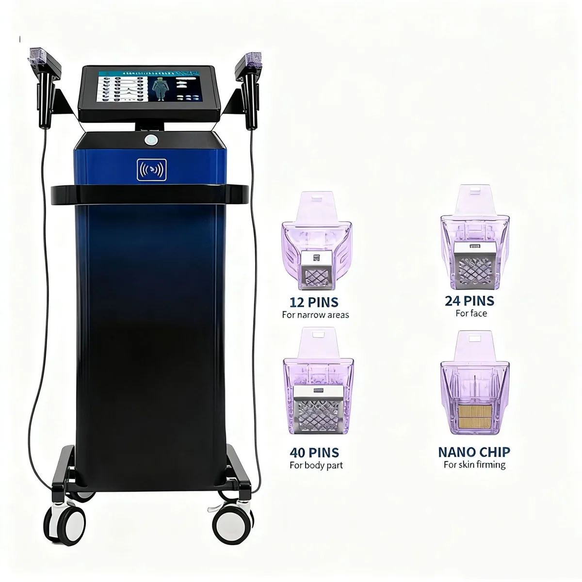 Vertical Gold RF Microneedling Device (Dual-handle) — view 1
