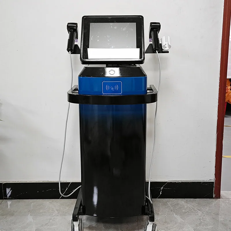 Unit in a working setup — Vertical Gold RF Microneedling Device (Dual-handle)