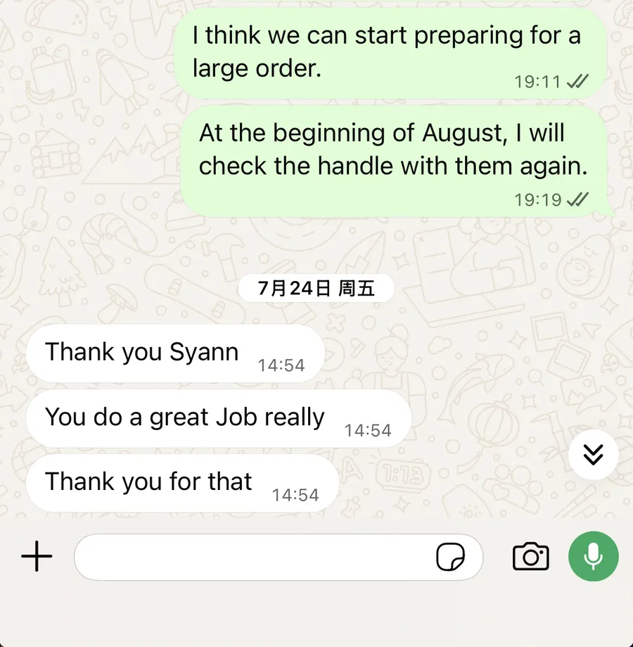 Buyer message: You do a great Job really